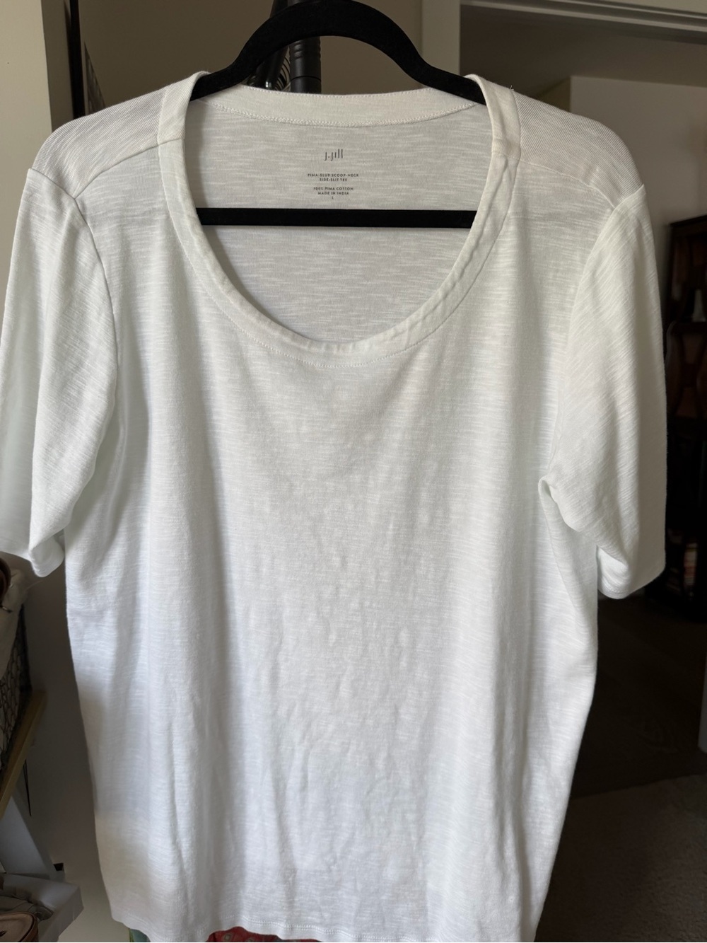 J. Jill White Short Sleeve Scoop Neck Tee